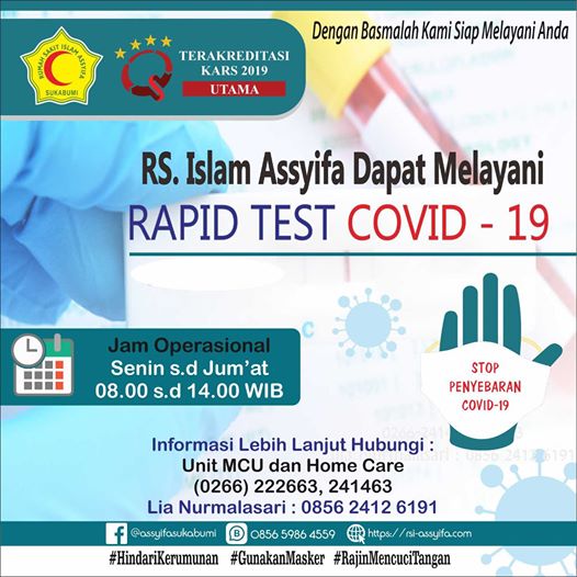 Layanan Rapid Test Covid-19 RSI ASSYIFA